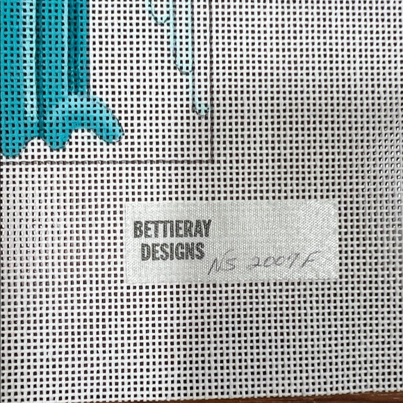 Bettieray Designs Angel Painted Needlework Canvas Gold & Teal NWT - Picture 2 of 4